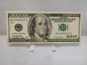$100 Franklin 1999 U.S Currency # BI 01839027 A Extra Ink Reverse - Picture 1 of 5