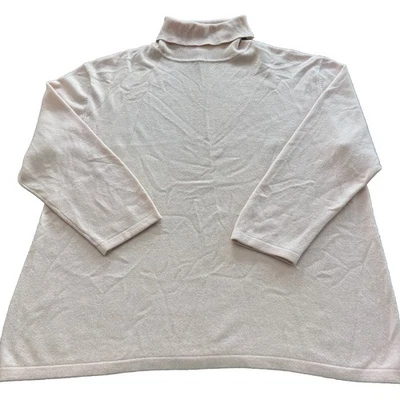 Suéter Coldwater Creek Cashmere Cuello Alto Rosa Polvoriento Manga Larga Túnica Larga XL Foto 1 de 4