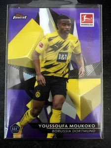 2020-21 Topps Finest Bundesliga Youssoufa Moukoko /250 Rookie RC Purple #29 - Bild 1 von 2