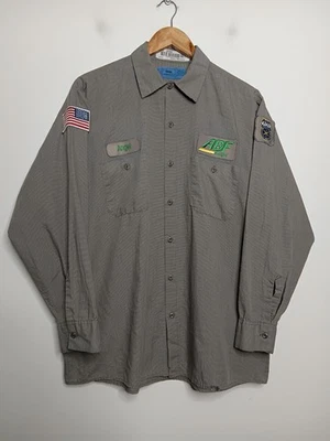 Vintage Cintas Workwear Shirt Mens L-RG Large Black Grey Work Wear Casual 90s - Image 1 of 4