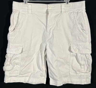 St John’s Bay Men’s Size 34 Cargo Shorts Comfort Stretch White Pockets Workwear - Image 1 of 4