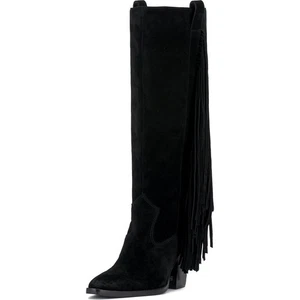 Vince Camuto Mujeres Pelia Flecos Largos Botas Occidentales Talla EE. UU. 8M Negro Gamuza - Imagen 1 de 4