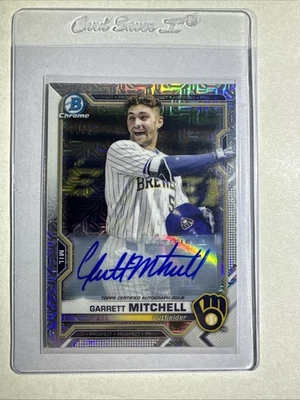 2021 Bowman Chrome Prospects - Garrett Mitchell BCP-129 - Mojo SP Auto /25 - Image 1 of 4
