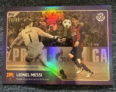 76/99 #60 LIONEL MESSI 06/05/2015 TOPPS 30 SEASONS UCL UEFA CHAMPIONS LEAGUE - Imagen 1 de 2