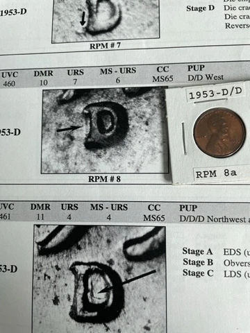 1953-D/D West Lincoln Wheat cent UNC RB RPM 8 Really Nice Cover