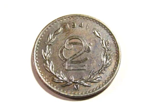 Mexico 1941 2 Centavos Bronze Coin - Picture 1 of 5