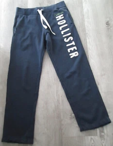 PANTALONE FELPA VINTAGE Y2K HOLLISTER BLU NAVY CUCITO SPELLOUT UOMO TAGLIA M PESANTE - Foto 1 di 7