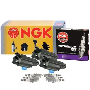NGK 3 COP Ignition Coils 6 Ruthenium HX Spark Plugs Kit For GS300 IS300 3.0 L6 - Picture 1 of 1