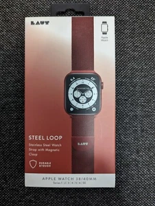 Bracelet de montre magnétique Laut boucle acier inoxydable Apple Watch 38/40 mm rose NEUF - Photo 1 sur 2