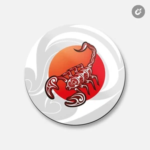 Etiqueta animal Escorpio | Imán decorativo redondo de 4"" X 4"" - Imagen 1 de 2