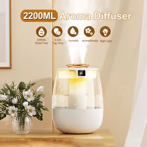 2L Humidifier Aroma Diffuser Humidifier Ultrasonic Essential Oil Aromatherapy - Picture 1 of 12