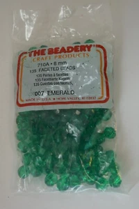 The Beadery Craft Products - 710A - 8mm - 135 Faceted Beads - 007 Emerald - Picture 1 of 2