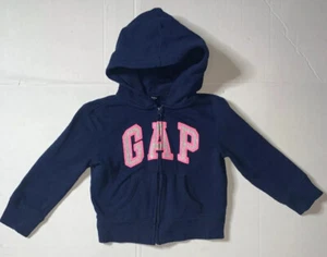 Preowned- Gap Long Sleeve Front Zip Logo Hoodie Girls (Size XS) - Picture 1 of 5