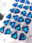 8pcs 17mm Vitrail Bermuda Blue Heart Austria Glass Crystals Beads Charm Pendants