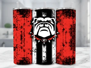 Vaso de fútbol americano universitario George Bulldog de acero inoxidable 20 OZ versión grunge B - Imagen 1 de 4