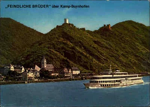 Rhein Schiff Rhine Ship Dampfer bei Kamp Bornhofen, Burgen "Feindliche Brüder" - Picture 1 of 2