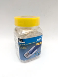 IDEAL 86-367J 8P8C Single Piece Modular Plug, RJ-45 Connector - 100 Piece Jar - Picture 1 of 3