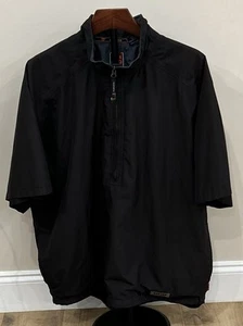SUNICE Performance Men's Jacket Windbreaker Large 1/2 Zip Black Short Sleeve EUC - Picture 1 of 7