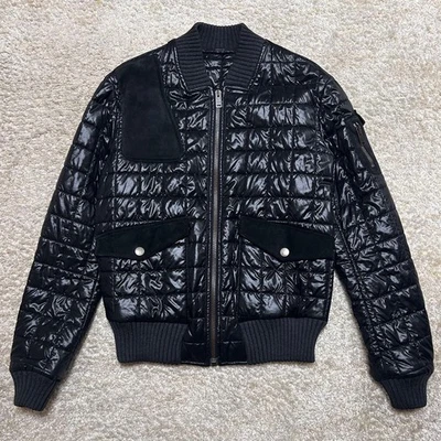 GUCCI Acolchado Nylon Gamuza MA-1 Chaqueta Negro - Imagen 1 de 4