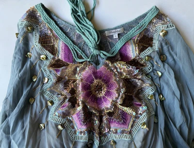 Vestido Mandalay bordado seda con cuentas talla 8 Foto 1 de 4