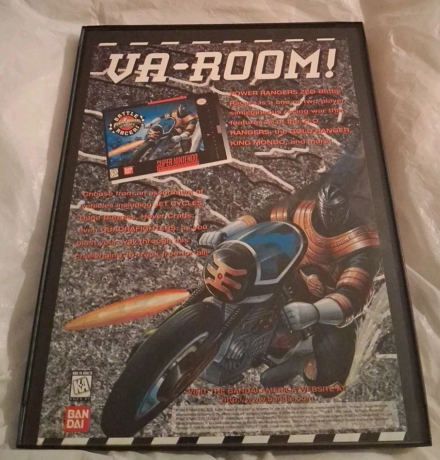 Anuncio impreso enmarcado Power Rangers Zeo Battle Racers 1996 Foto 1 de 1