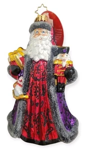 Christpher Radko Bearing Bountiful Gifts Glass Ornament 1020615 Santa Nutcracker - Picture 1 of 8