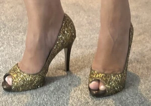Sandalias Nine West de oro brillante - Imagen 1 de 7