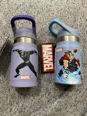 2 - Botellas de agua Marvel de acero inoxidable selladas al vacío de doble pared de 12 oz para niños Foto 1 de 4