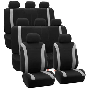 FH Group Universal Fit 8 Seater Cloth Car Seat Covers for SUV Van Truck - 3 Row - Picture 1 of 7