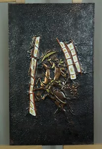 Patricio Caces "Don Quijote" Original handgefertigtes Kupfer Basrelief Kunstwerk EUC - Bild 1 von 5