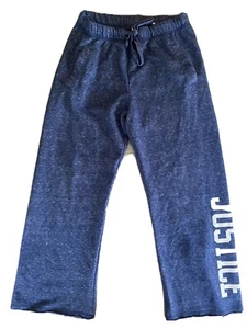 Justice Girls Sweatpants Joggers Cut Off Sweatpants Lounge Pants Blue Size 6 - Picture 1 of 6
