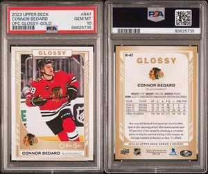 Connor Bedard RC Rookie 2023 UD O~Pee~Chee ⭐ORO BRILLANTE ⭐ Hawks GEMA COMO NUEVA PSA 10 - Imagen 1 de 9