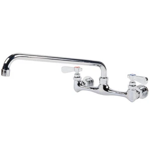 Regency Low Lead Wall Mount Commercial Sink Faucet 8" Centers w/ 14" Swing Spout - Picture 1 of 8