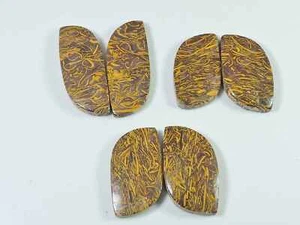 27-36MM Natural Mariam Jasper Matched Pair 3Pcs Fancy Cabochon Gemstone Lot K798 - Imagen 1 de 9