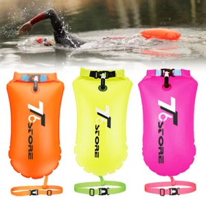 1-3PC Open Water Inflatable Swim Buoy Air Dry Bag Device Buoy Tow Float Swimming - Picture 1 of 29