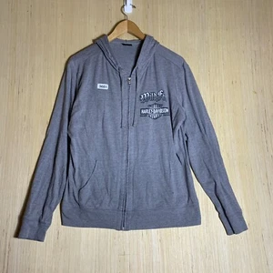 VTG Harley-Davidson Hoodie Adult Large Grey Long Sleeve Womens Chicago IL Zip Up - Picture 1 of 16