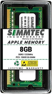 Simmtec 8GB RAM for Apple MacBook Pro (Early/Late 2011), iMac (Mid 2010 27 inch - Picture 1 of 6