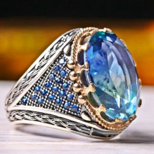 Anello donna moda argento 925 pieno zecchino taglio ovale zirconi misura 6-10 - Foto 1 di 7