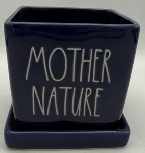 Rae Dunn Mother Nature Planter Blue Ceramic Size Small Artisan Collection - Picture 1 of 7