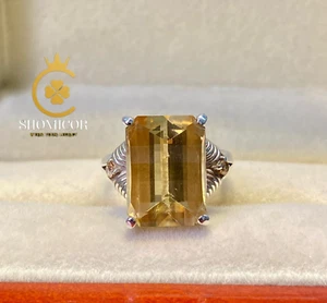 Natural Citrine Ring in 925 Silver – Handcrafted Sparkling Gemstone Gift for Her - Picture 1 of 6