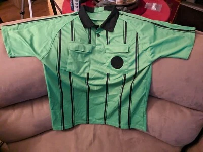 Camiseta deportiva de árbitro de fútbol manga corta a rayas verdes Epic 2XL Foto 1 de 3
