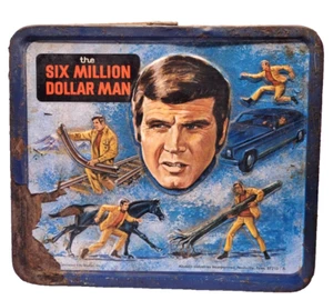 The Six Million Dollar Man Aladdin Vintage 1974 Metal Lunch Box - Picture 1 of 7