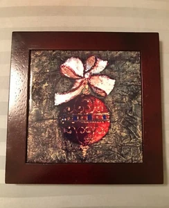 Adorno de cerámica azulejos placa de trivet decoración de cocina navideña novedad - Imagen 1 de 5