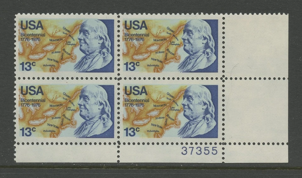 US 1690, 1976 BEN FRANKLIN, LR PBOF4, MNH (US3658K) - Image 1 of 1
