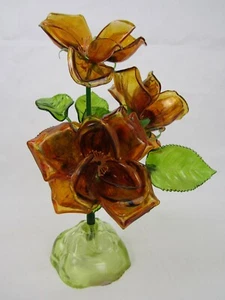 VTG 1968 C.K. IND. CO. LTD. RARE CELLULOSE ACETATE HUGE PINK LUCITE 3D FLOWER  - Picture 1 of 11