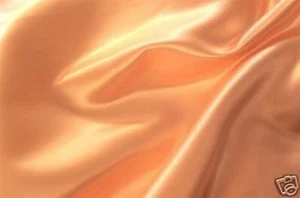 DESIGNER FABRIC SILK VISCOSE GLOWING FABULOUS DUCHESSE LIGHT PEACH SATIN 2yds - Picture 1 of 1
