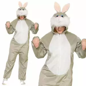 Disfraz de Conejo de Pascua Unisex Adulto De Lujo Vestido Elegante Mono Conjunto OS - Imagen 1 de 2