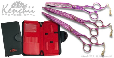 Kenchii Grooming Pink Poodle Professional Grooming Shears Choose Shear or Set