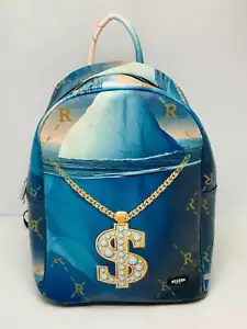Catena Insegna Dollaro Motivo Uomo Blu | Zaini Oro Nuova con etichette - Foto 1 di 4