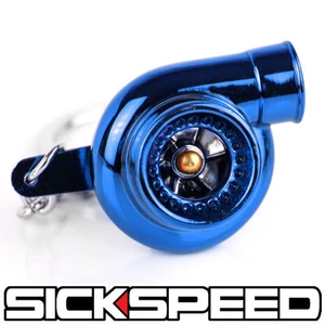 BLUE ANODIZED METAL SPINNING TURBO BEARING KEYCHAIN KEY RING/CHAIN P1 - Picture 1 of 1